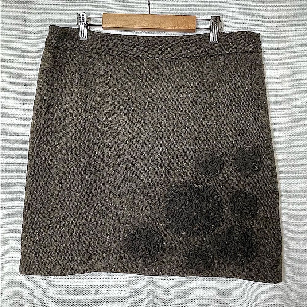 LOFT by Anna Taylor Wool Flower Skirt Sz6